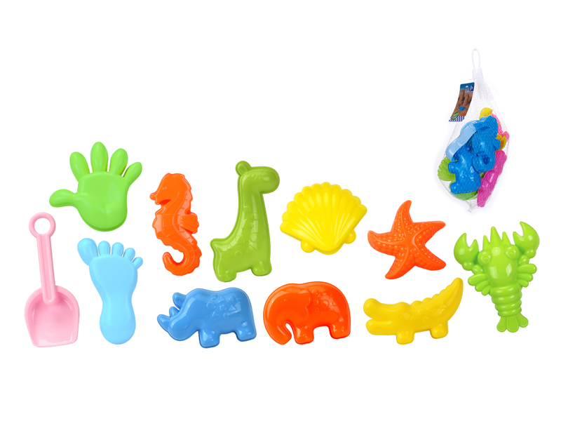 11Pcs Grassland Animals Ocean Animals Beach Toys