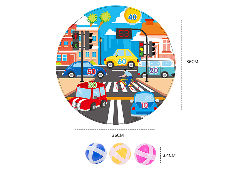 Urban Traffic Theme Velcro Dartboard