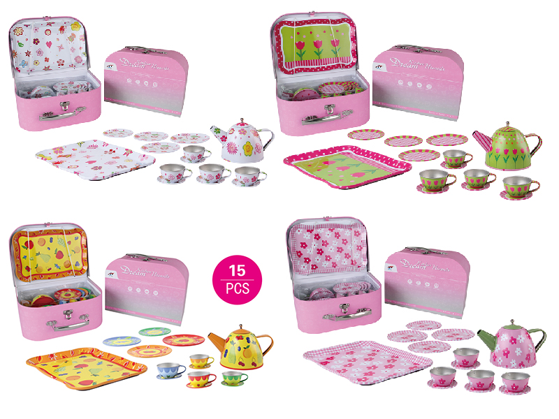 Tinplate Printed Tea Set 15pcs