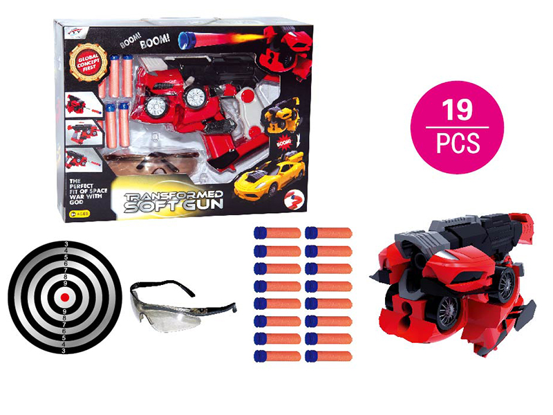Transformation Car Soft Bullet Gun 19pcs