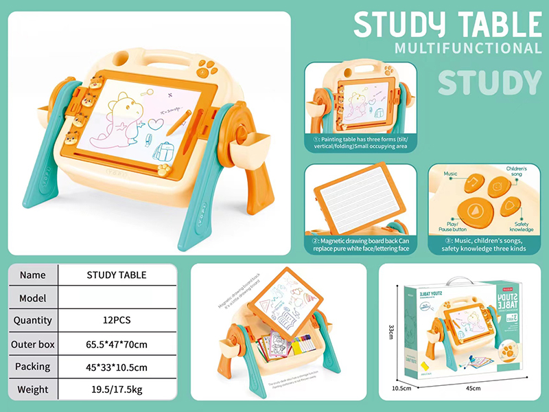 Double-Sided Drawing Board Storage Table (With Story, Music, Light)