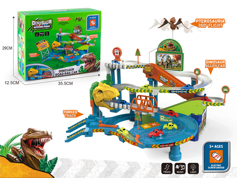 B/O Dinosaur Track With 3 Cars