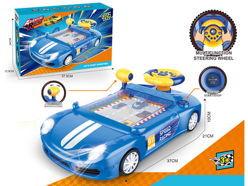 B/O Steering Wheel Racing Challenge Game Machine With Light And Music