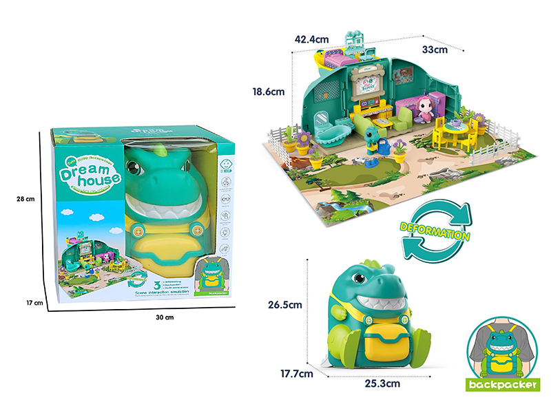 Dinosaur Storage Backpack Dream House Scene(Light & Music)