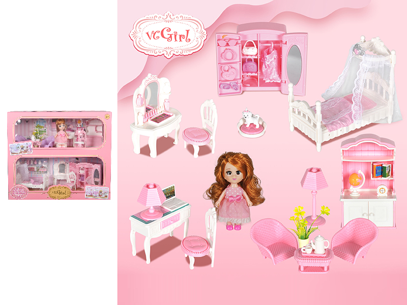 Bedroom & Study 2 In 1 Furniture Toys