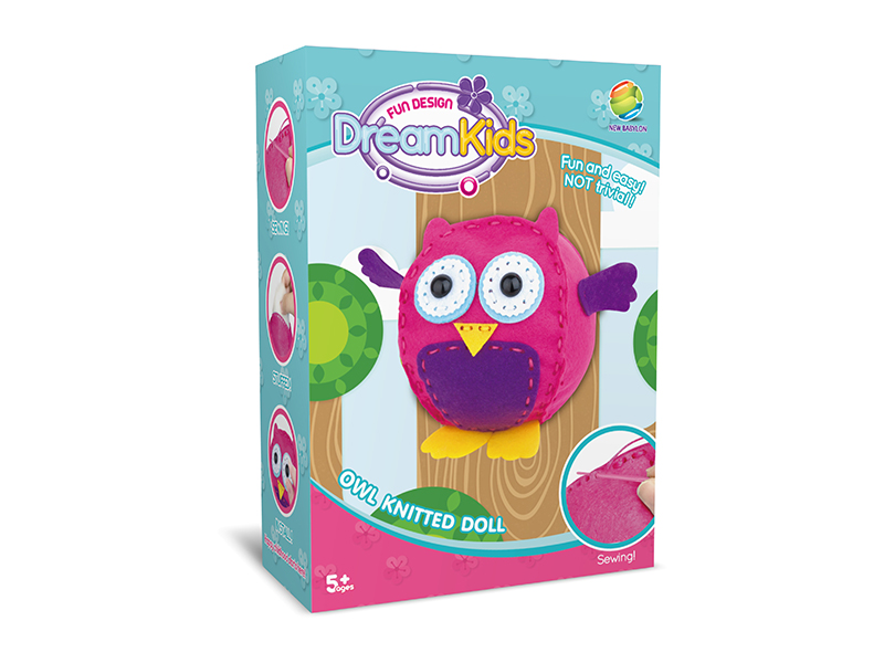 DIY Cartoon Stuffed Cotton Doll Sewing Kit Toy ( Owl)