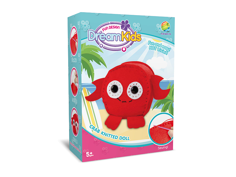 DIY Cartoon Stuffed Cotton Doll Sewing Kit Toy (Crab)