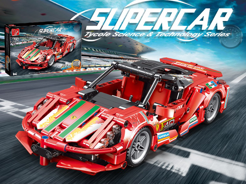 Pull Back Ferrari Building Blocks Car 419PCS