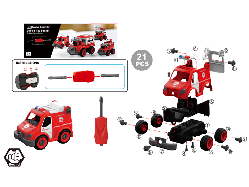 DIY Disassembly Manual Ambulance 21Pcs