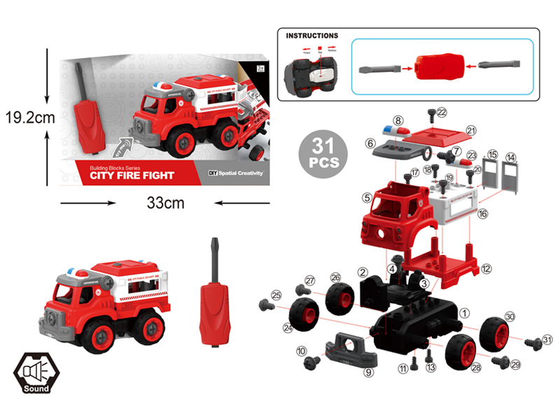 DIY Disassembly Manual Transport Vehicle 31Pcs