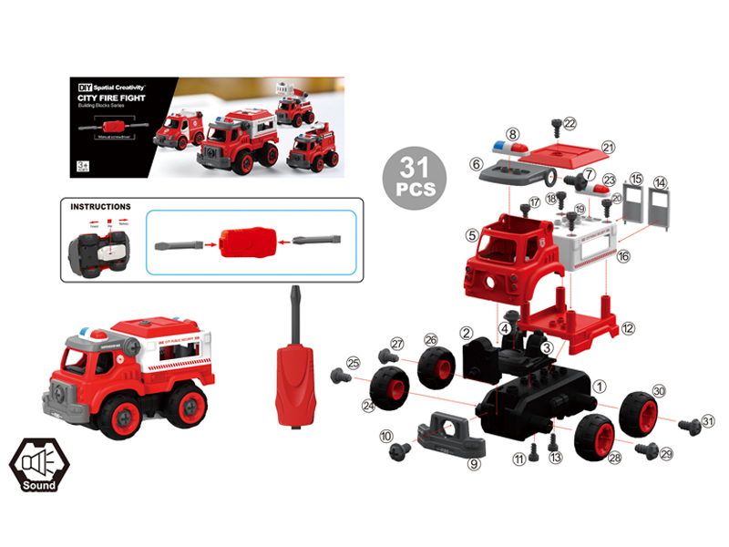 DIY Disassembly Manual Transport Vehicle 31Pcs