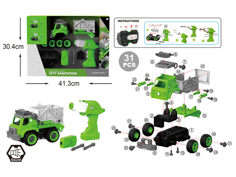DIY Disassembly R/C Muck Car 31Pcs