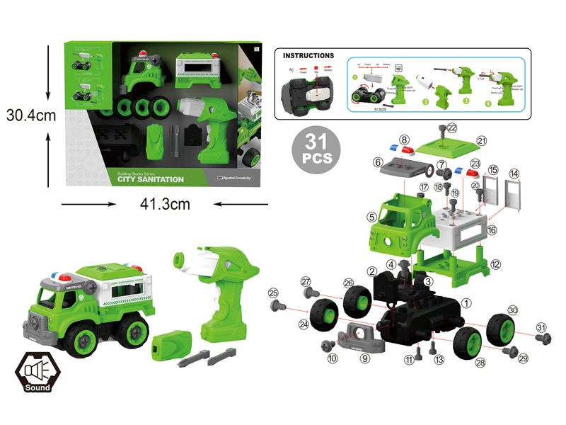 DIY Disassembly R/C Transport Vehicle 31Pcs