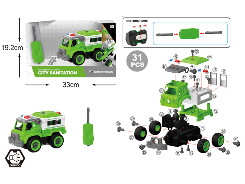 DIY Disassembly Manual Transport Vehicle 31Pcs