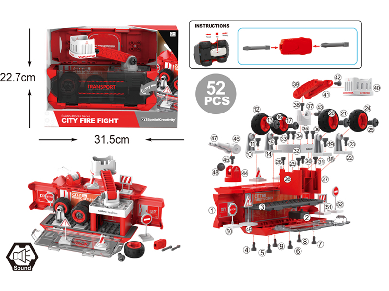 DIY Disassembly Manual Railway Carriage 52Pcs