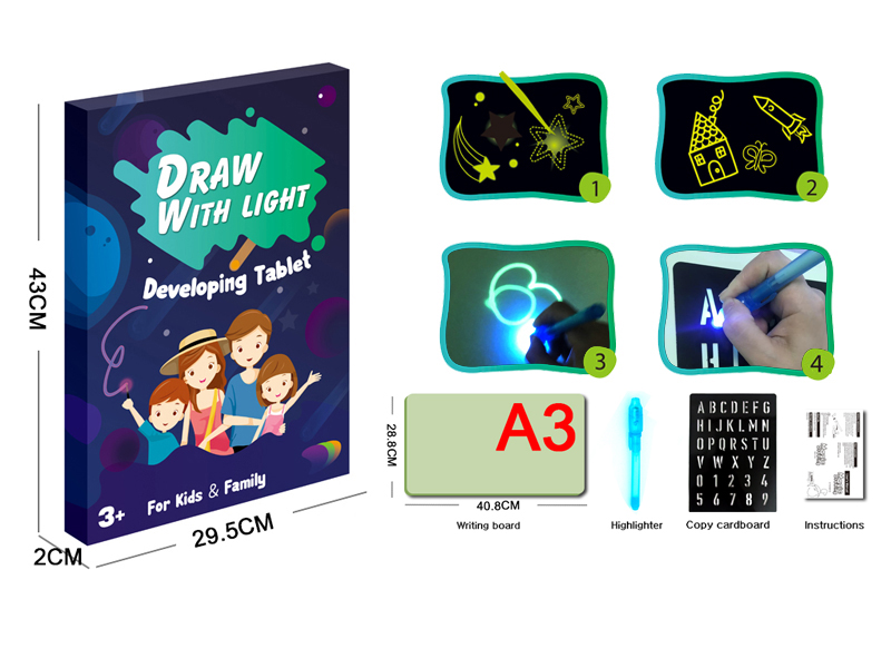 Luminous Writing Board/Fluorescent Painting Board（A3）