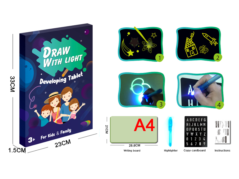 Luminous Writing Board/Fluorescent Painting Board（A4）