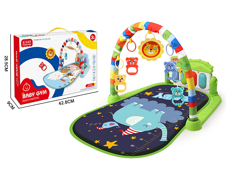 Elephant Pattern Pedal Piano Fitness Blanket(Green)