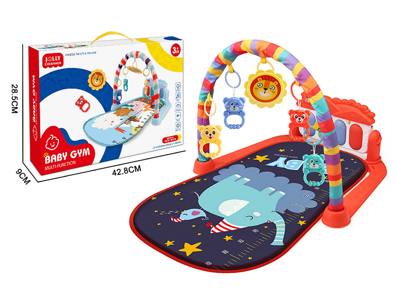 Elephant Pattern Pedal Piano Fitness Blanket (Red)