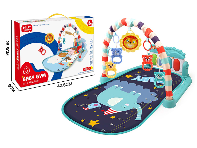 Elephant Pattern Pedal Piano Fitness Blanket (Green Black)