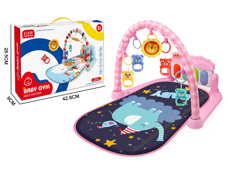 Elephant Pattern Pedal Piano Fitness Blanket (Pink)