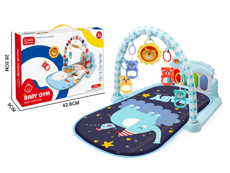 Elephant Pattern Pedal Piano Fitness Blanket (Powder Blue)