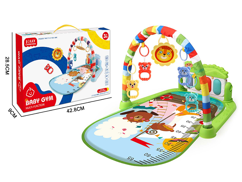 Zoo Pattern Pedal Piano Fitness Blanket(Green)