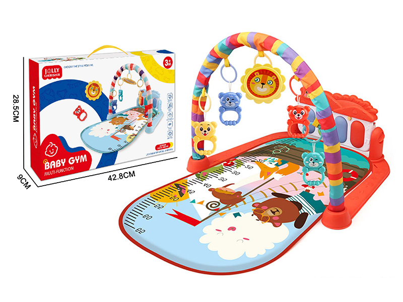 Zoo Pattern Pedal Piano Fitness Blanket(Red)