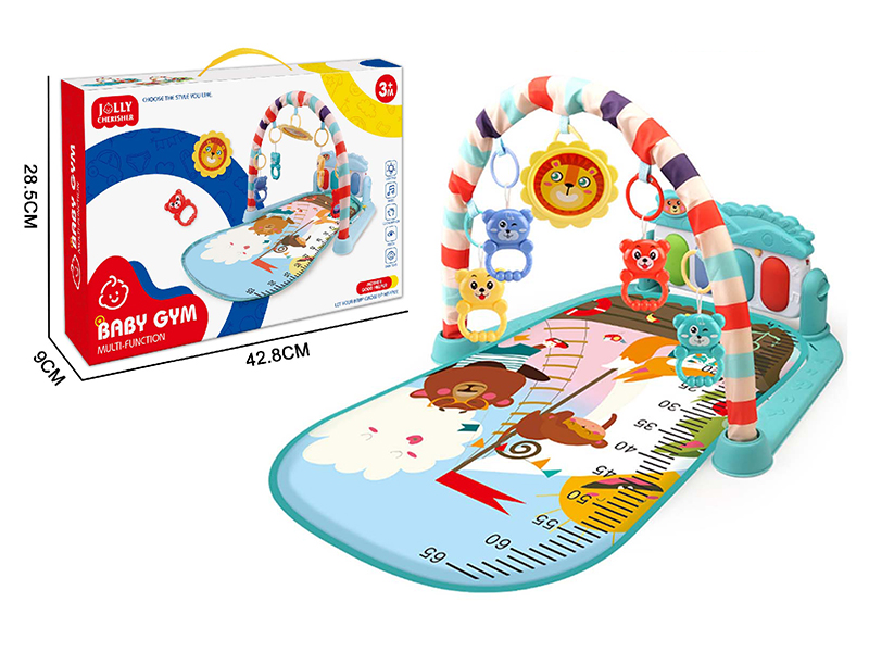 Zoo Pattern Pedal Piano Fitness Blanket(Green Black)