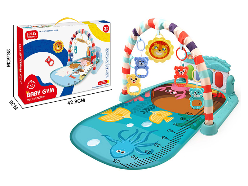 Marine Animal Pattern Pedal Piano Fitness Blanket(Green Black)