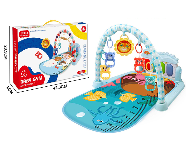 Marine Animal Pattern Pedal Piano Fitness Blanket(Powder Blue)