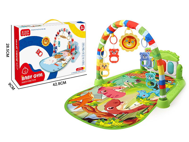 Dinosaur World Pattern Pedal Piano Fitness Blanket(Green)