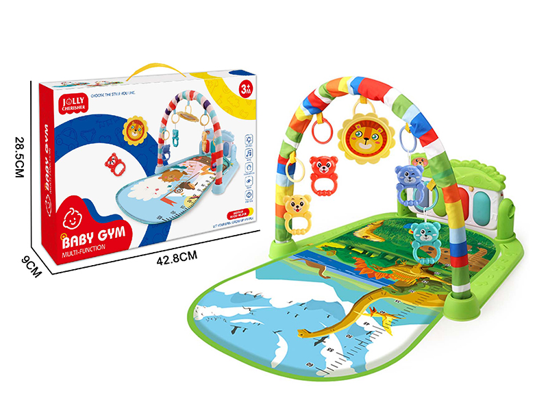 Dinosaur World Pattern Pedal Piano Fitness Blanket(Green)