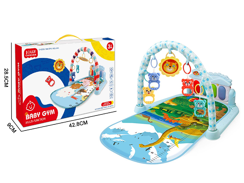 Marine Animal Pattern Pedal Piano Fitness Blanket(Powder Blue)