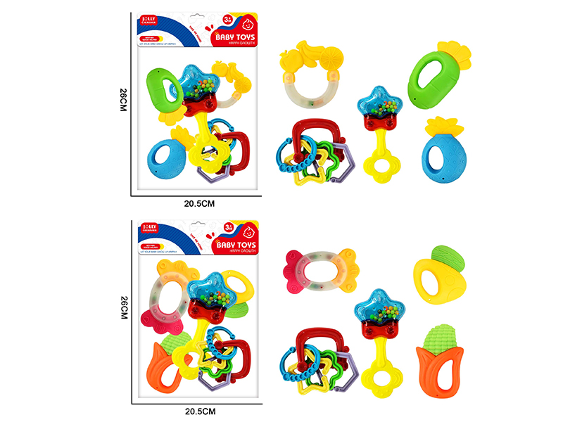 9PCS Baby Rattle Teether