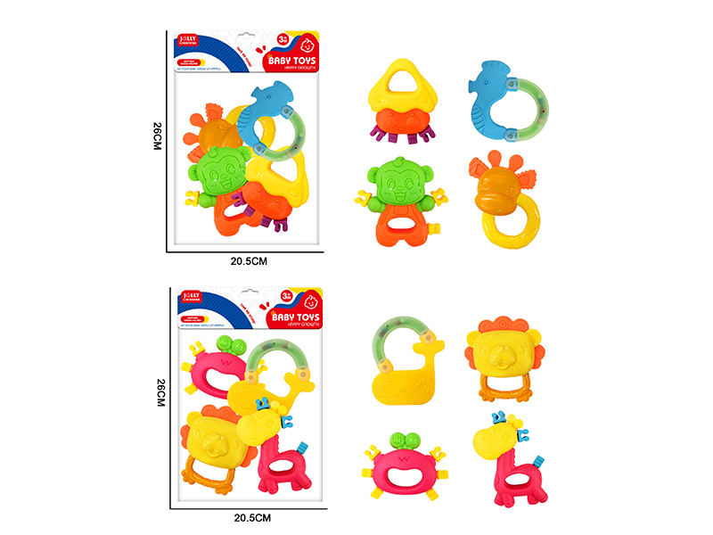 4PCS Baby Rattle Teether