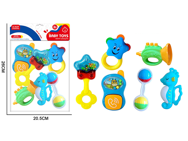 6PCS Baby Rattle Teether