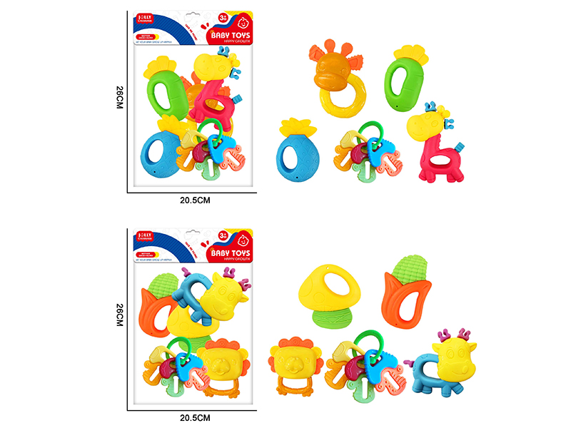 8PCS Baby Rattle Teether