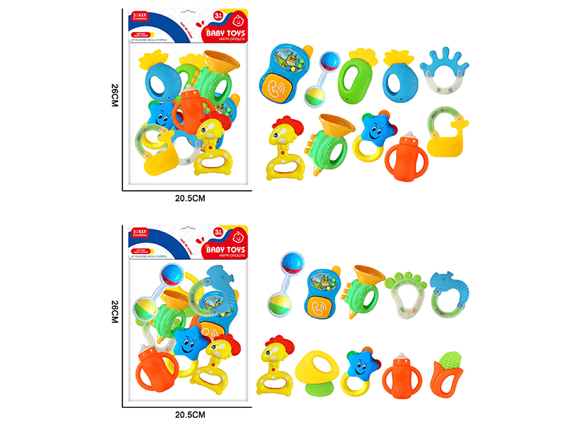 10PCS Baby Rattle Teether