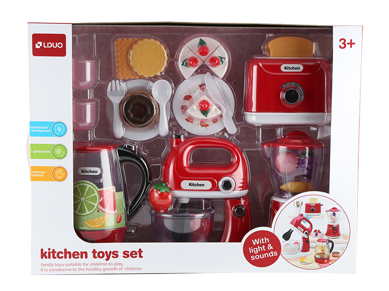 Simulated Bread Maker + Electric Kettle With Sound And Light + Electric Blender + Juice Machine