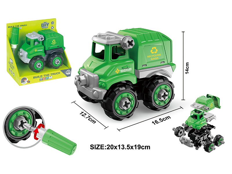 DIY Disassembly And Assembly Sanitation Truck Set