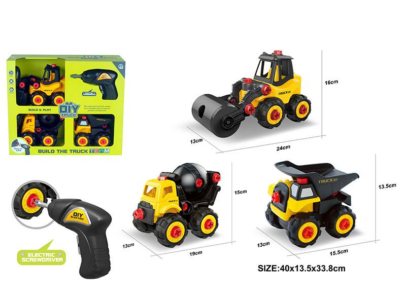 DIY Disassembly And Assembly Engineering Truck Set(With Electric Screwdriver)