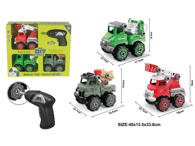 DIY Disassembly And Assembly Car Set(With Electric Screwdriver)