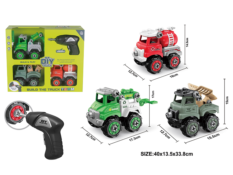 DIY Disassembly And Assembly Car Set(With Electric Screwdriver)