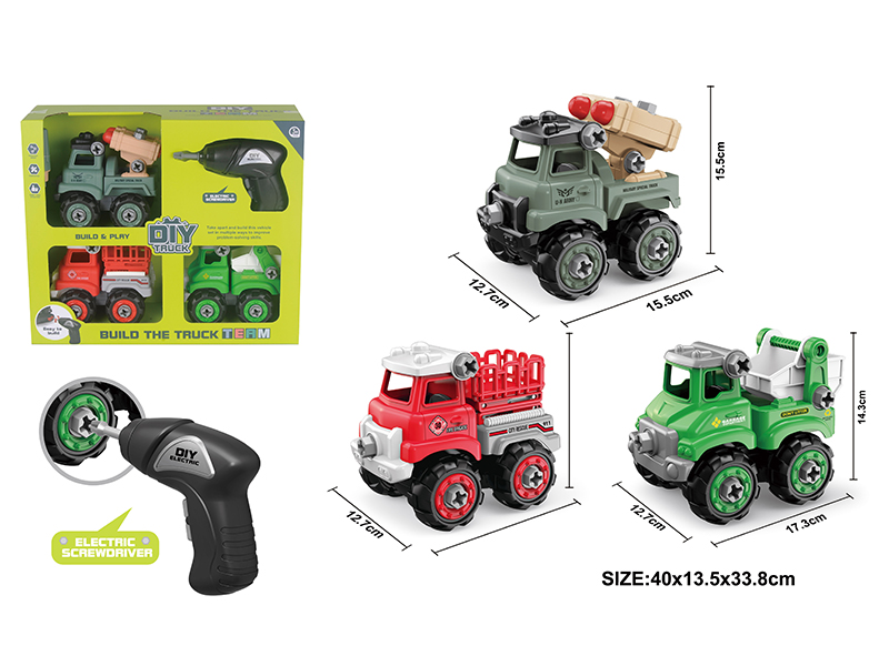 DIY Disassembly And Assembly Car Set(With Electric Screwdriver)