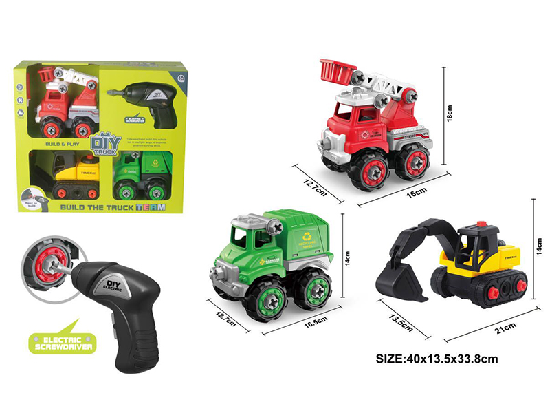 DIY Disassembly And Assembly Car Set(With Electric Screwdriver)