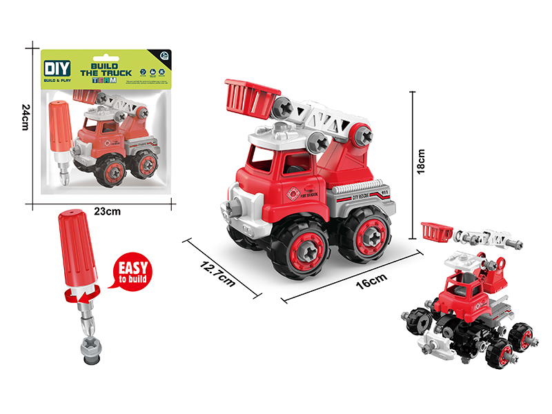 DIY Disassembly And Assembly Fire Engine Set