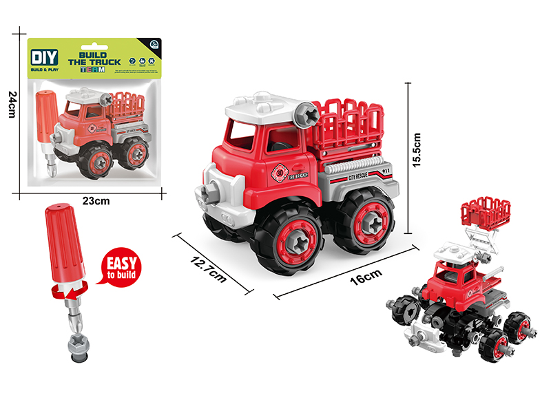 DIY Disassembly And Assembly Fire Engine Set