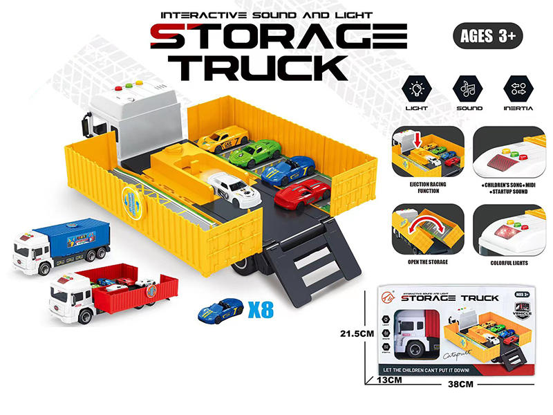 Friction Storage Truck With Sound And Light,Ejection Racing Function