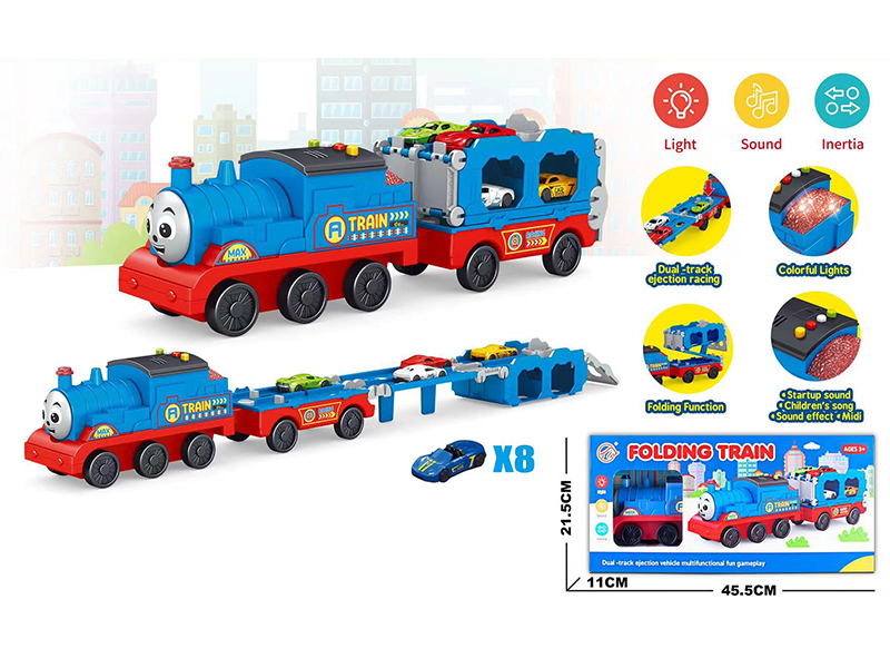 Friction Folding Train With Sound And Light,Ejection Racing Function